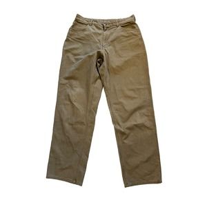 SOREL Mens Pants Tan STRAIGHT LEG Cotton Chino Flat Front Works Pants Sz 34 X 34